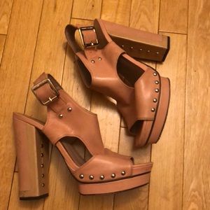 Vince Camino Pink Nude Block Heels